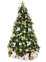 Christmas Tree with Gold and Silver Decorations