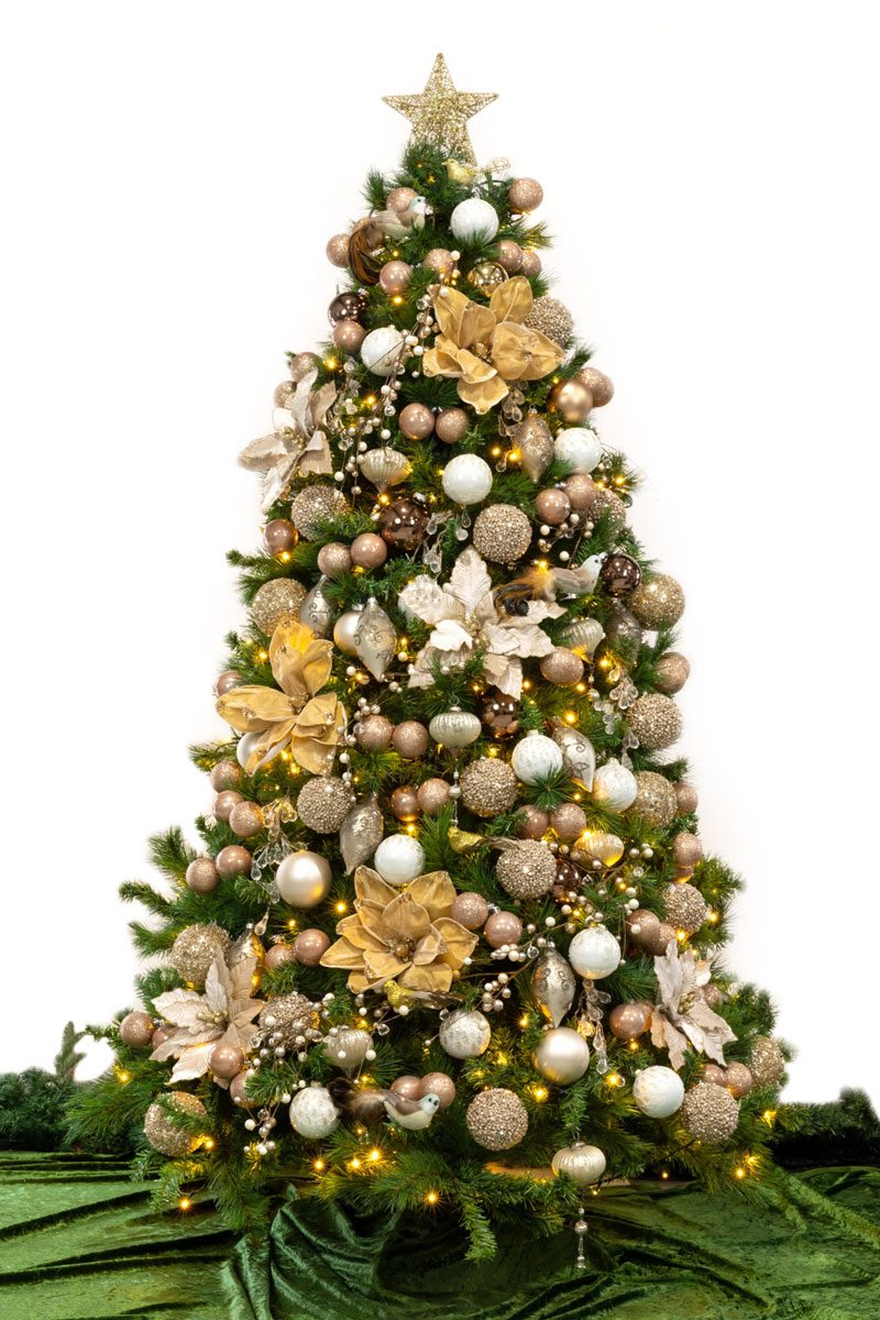 Deluxe Antique Neutrals on Green , Deluxe Decoration Package, Christmas Tree Hire
